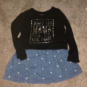 Old Navy Jean Flower Print Skirt